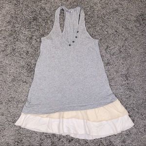 Splendid Henley Grey Ruffle Tank Top